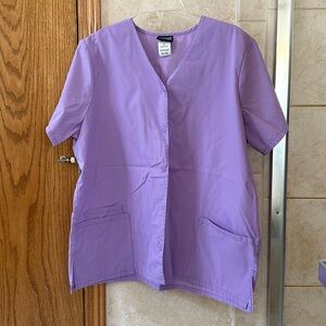 Solid lilac scrub top